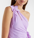 Coperni Floral-appliqué jersey cocktail dress