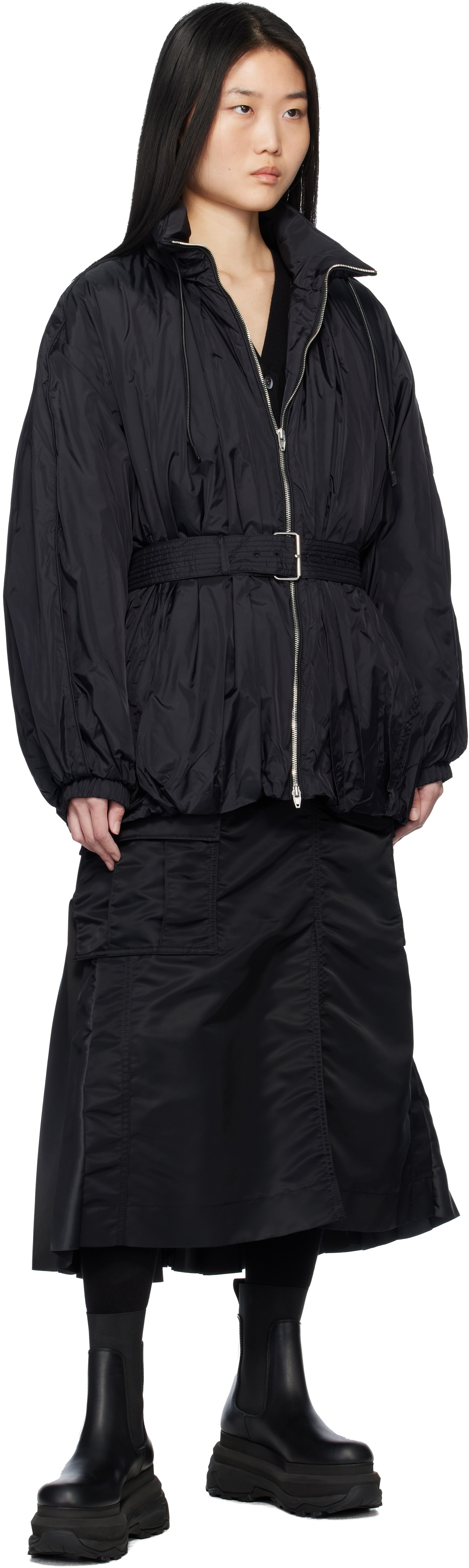 Juun.J Black Padded Windbreaker Jacket