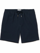 Mr P. - Straight-Leg Waffle-Knit Organic Cotton Drawstring Shorts - Blue