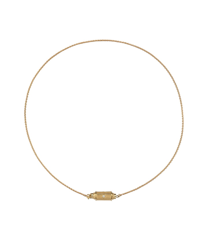 Photo: Marie Lichtenberg Coco Micro 18kt gold locket necklace with diamonds