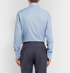 Ermenegildo Zegna - Light-Blue Cutaway-Collar Checked Cotton Shirt - Blue