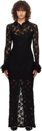 MSGM Black Lace Maxi Dress