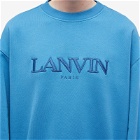 Lanvin Men's Embroidered Crew Sweat in Neptune Blue