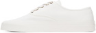 Maison Kitsuné White Canvas Lace-Up Sneakers