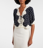 Rixo Ursula polka-dot crêpe de chine top