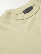 FEAR OF GOD - Logo-Flocked Cotton-Jersey T-Shirt - Green