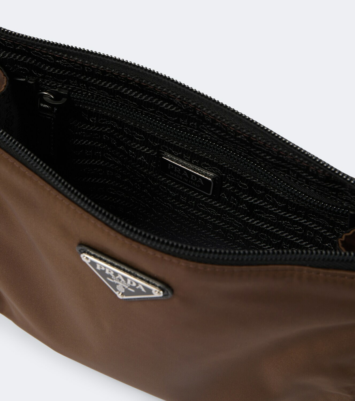 Prada Re-Nylon leather-trimmed pouch
