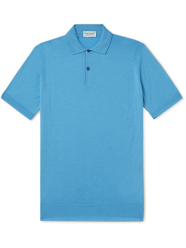 Photo: John Smedley - Payton Slim-Fit Merino Wool Polo Shirt - Blue