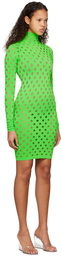 Maisie Wilen Green Perforated Minidress