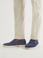 LORO PIANA - Summer Walk Suede Loafers - Blue