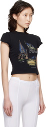 VETEMENTS Black 'Paris' Tourist Front Sleeve Baby T-shirt