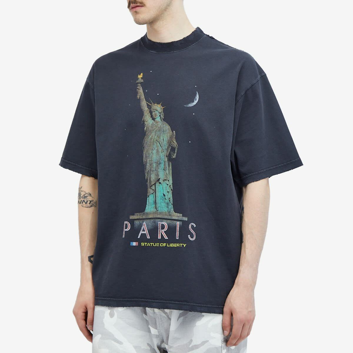 【Balenciaga】 Paris fadedコットンTシャツ Balenciaga Paris faded cotton T-shirt Balenciaga