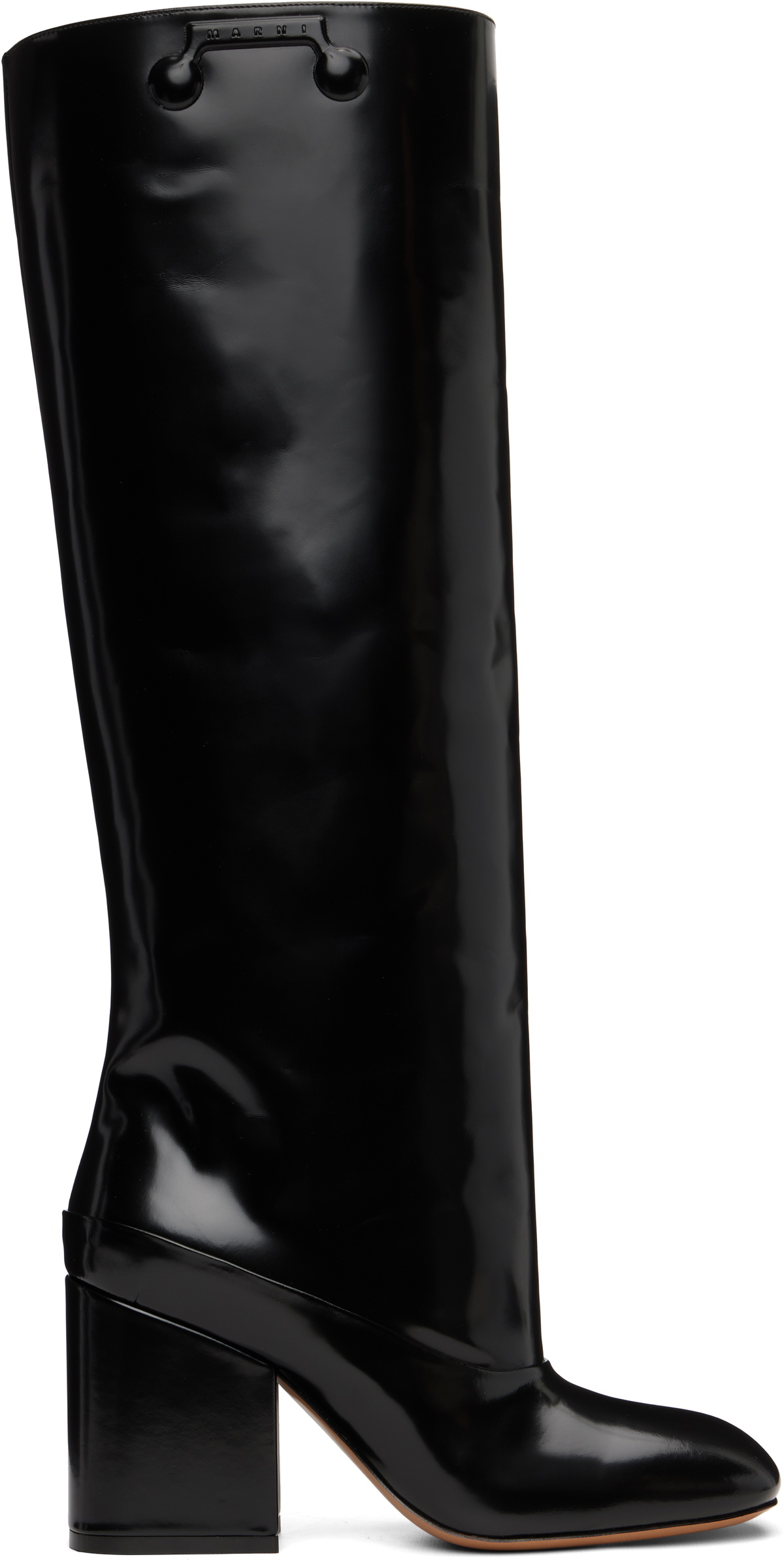 Marni Black Leather Trunkaroo Knee-High Tall Boots Marni