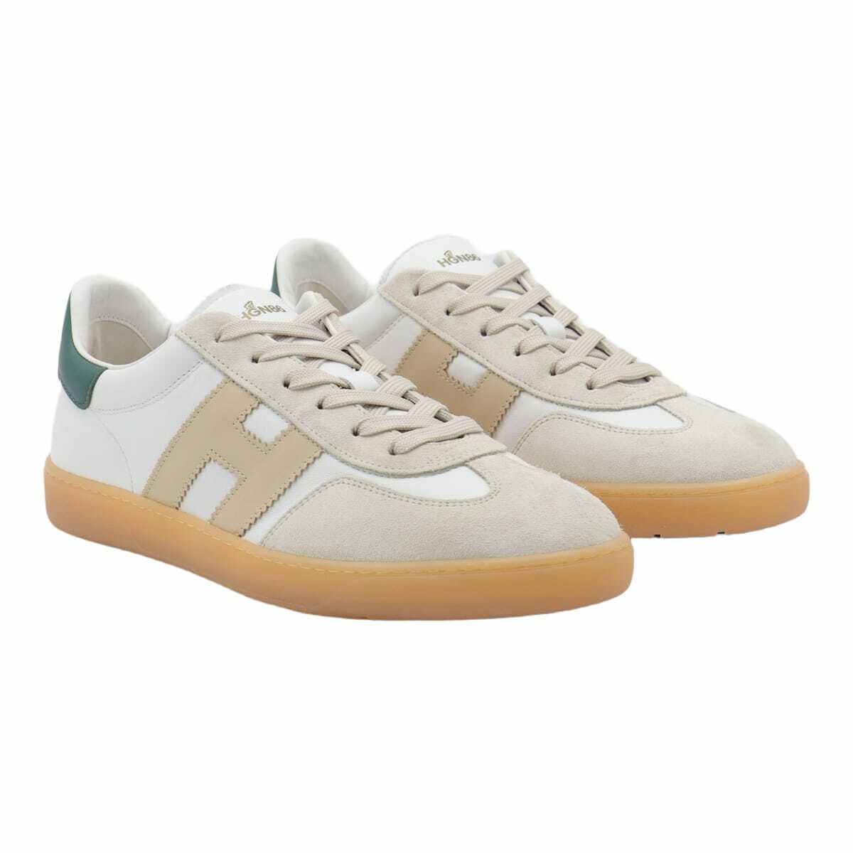 Hogan Green And White Sneakers