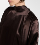 Ferragamo Fringed satin minidress