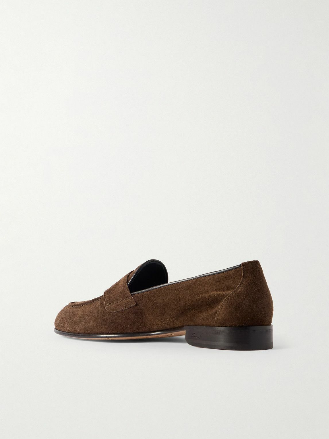 Brioni - Appia Suede Penny Loafers - Brown
