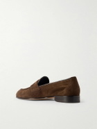 Brioni - Appia Suede Penny Loafers - Brown