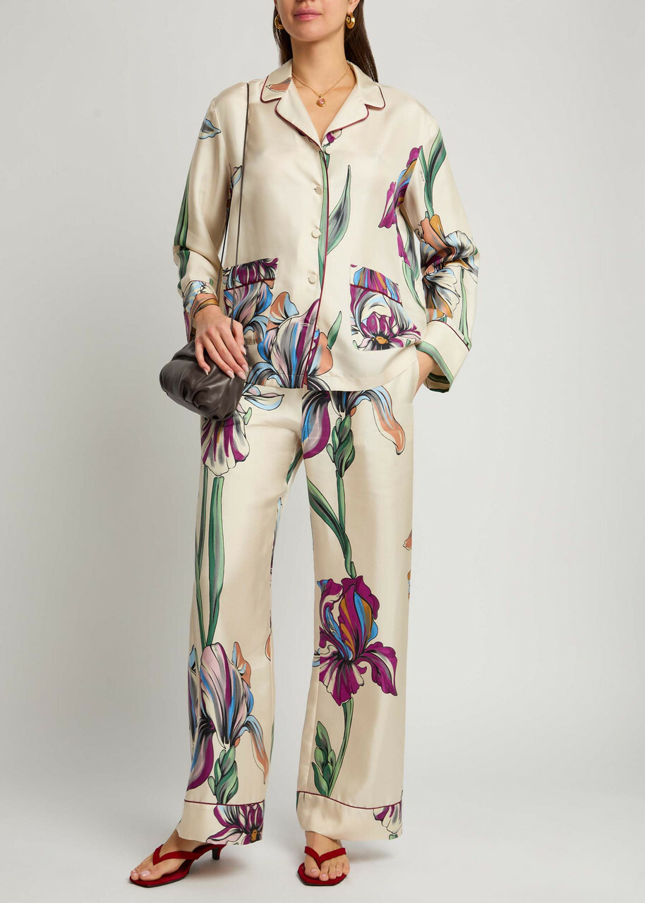 LA Double J Pajama Printed Silk-twill Trousers Multicoloured