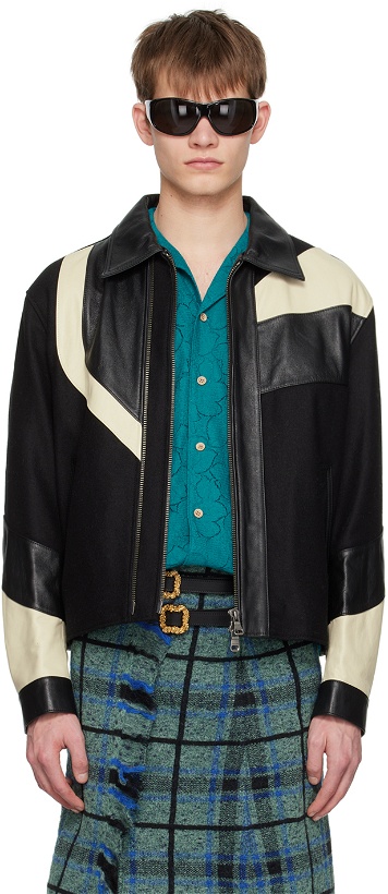 Photo: Andersson Bell Black & White Paneled Leather Jacket