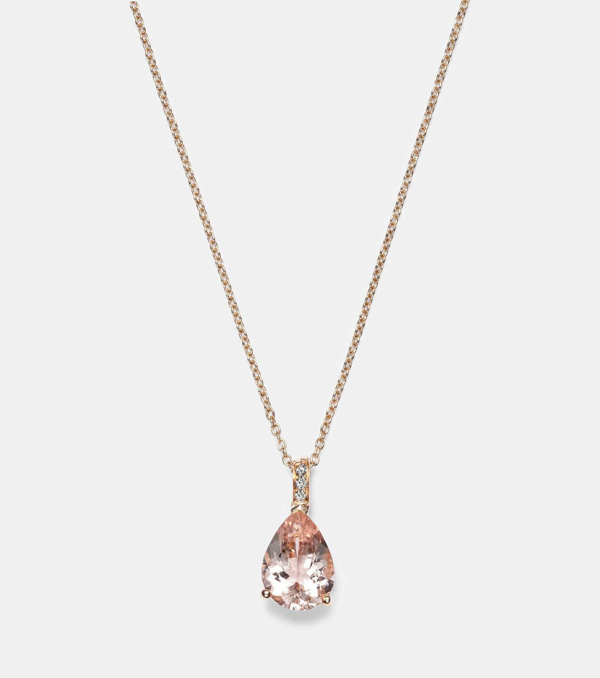 Bucherer Fine Jewellery Blush 18ct rose gold pendant necklace with morganite and diamonds