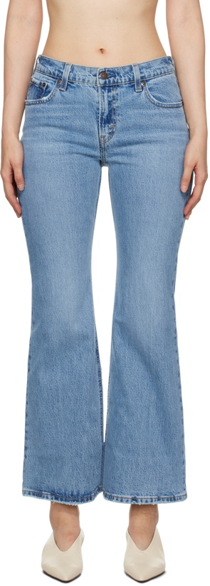 Photo: Levi's Blue Middy Ankle Flare Jeans