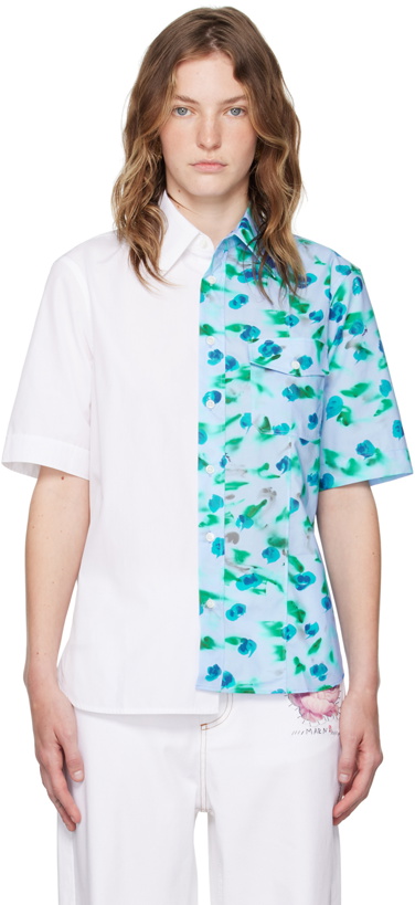Photo: Marni Blue & White Asymmetric Shirt