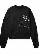 RRR123 - INRI Embellished Logo-Print Cotton-Jersey Sweatshirt - Black