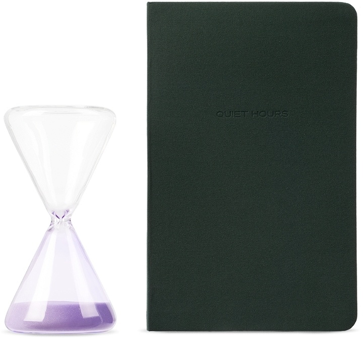 Photo: Quiet Hours Purple & Navy Notebook & 20-Minute Hourglass Set