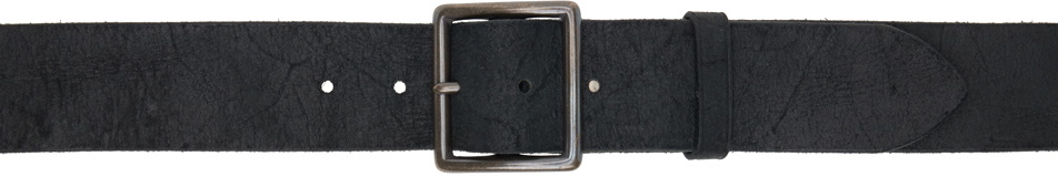 RRL Black Distressed Leather Belt RRL