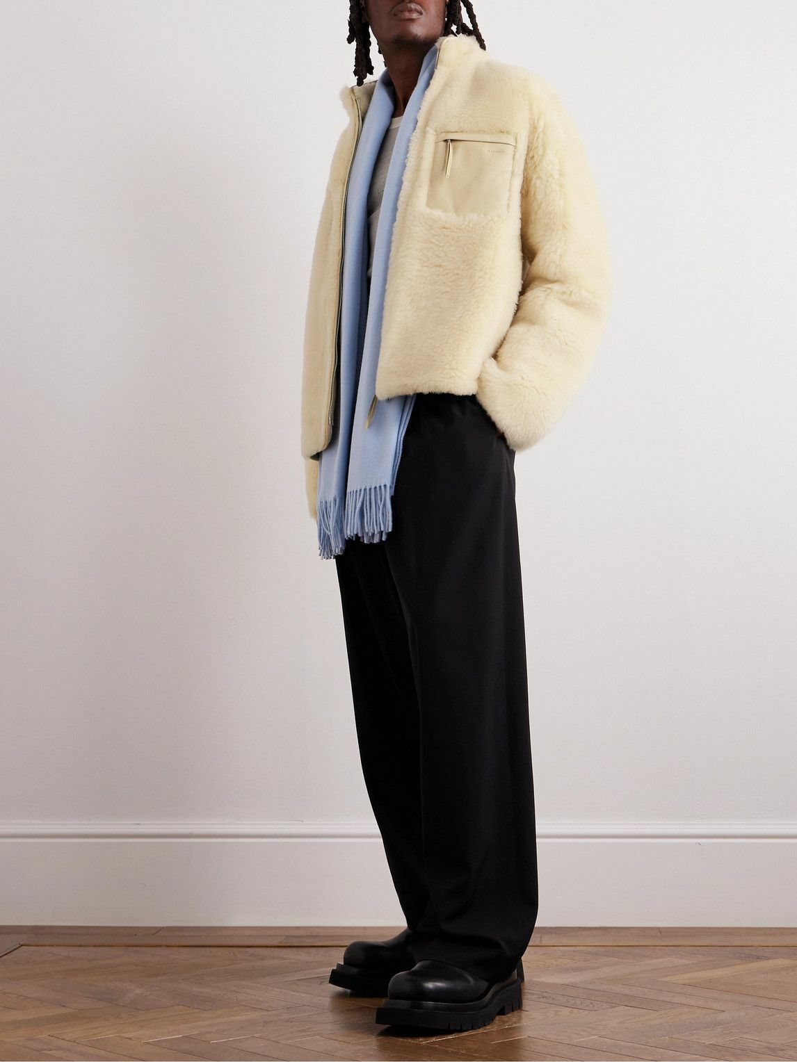 Jil sander outlet shearling jacket