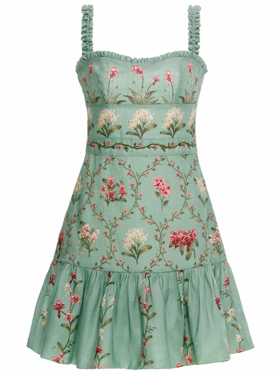 AGUA BY AGUA BENDITA Nieve Printed Linen Short Dress Agua by Agua Bendita
