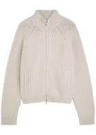 Our Legacy Ribbed Merino Wool Zip-through Cardigan Off White