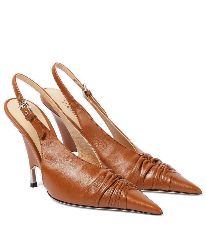 Photo: Blumarine Leather slingback pumps