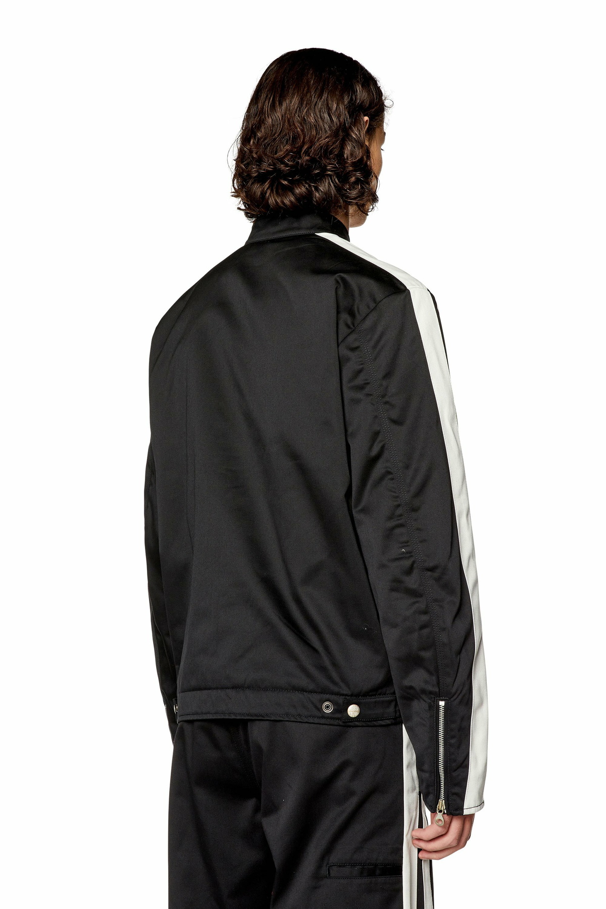 Diesel Biker jacket in padded cotton with bands - Jackets Mens in