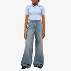 Courreges Women's Courrèges Rib Knit AC Classical Polo in Sky