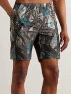 Snow Peak - Water-Side Straight-Leg Long-Length Printed Swim Shorts - Gray