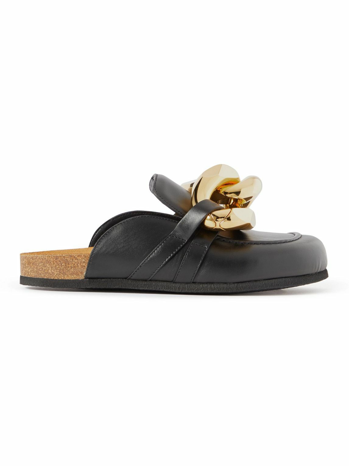 JW Anderson - Chain-Embellished Leather Backless Loafers - Black JW ...