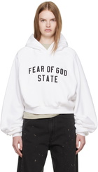 Fear of God ESSENTIALS White Fleece Raglan Hoodie
