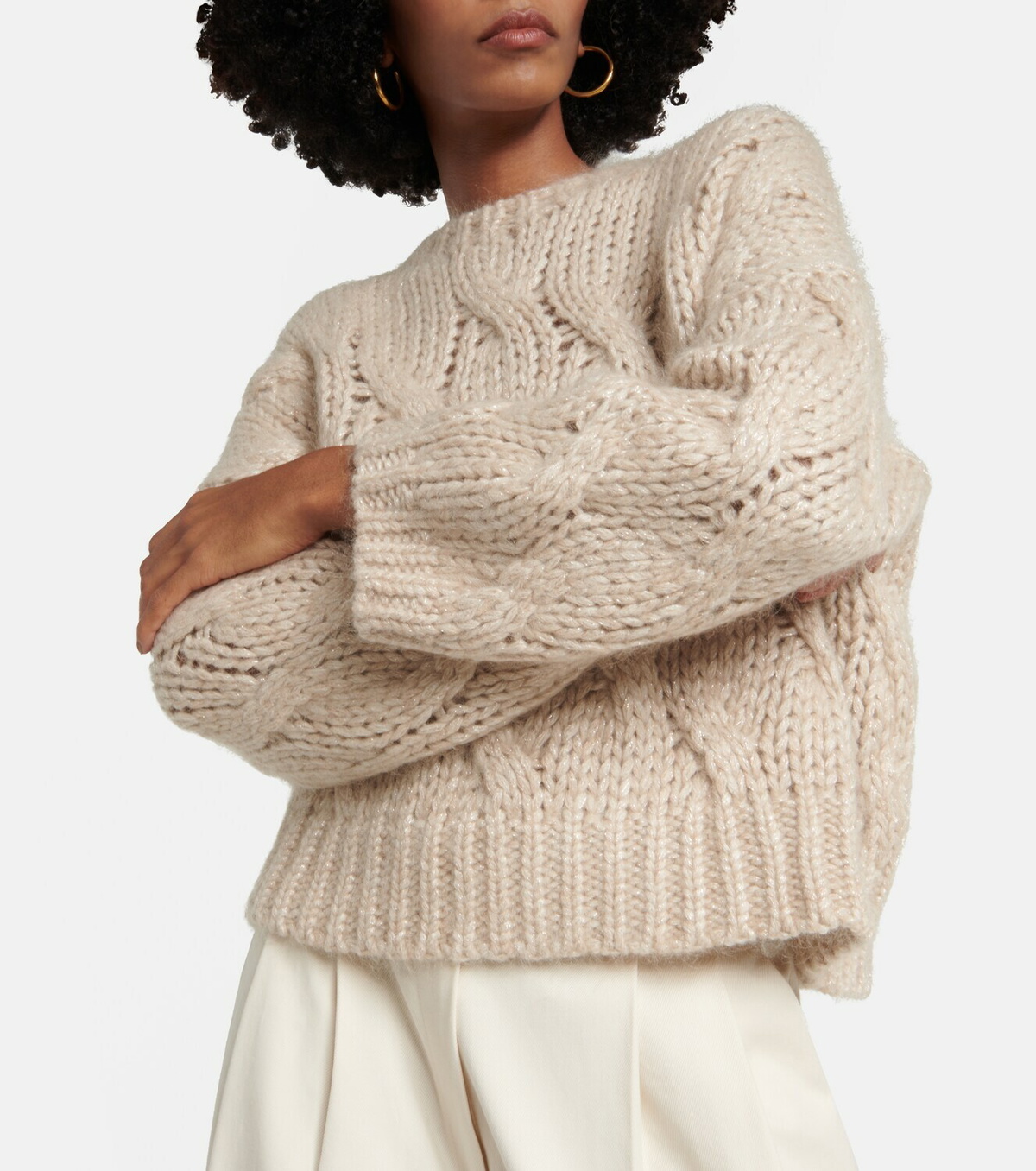 Brunello Cucinelli Cable-knit mohair-blend sweater