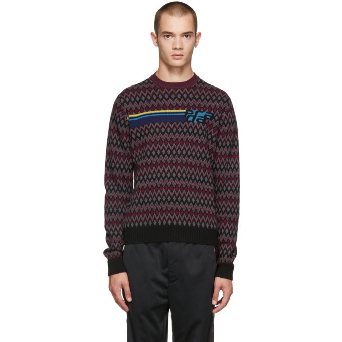 Photo: Prada Multicolor Patterned Logo Sweater