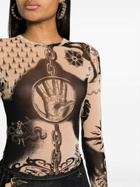 Jean Paul Gaultier Neutral Heraldique-Print Top