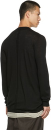 Rick Owens Black Oversized Round Neck Sweater