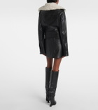 Sportmax Toscana shearling-trimmed leather jacket