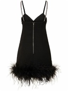 SELF-PORTRAIT Embellished Crepe Mini Dress with Feathers