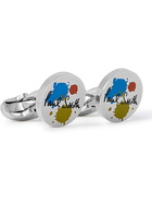 PAUL SMITH - Paint Splash Silver-Tone and Enamel Cufflinks