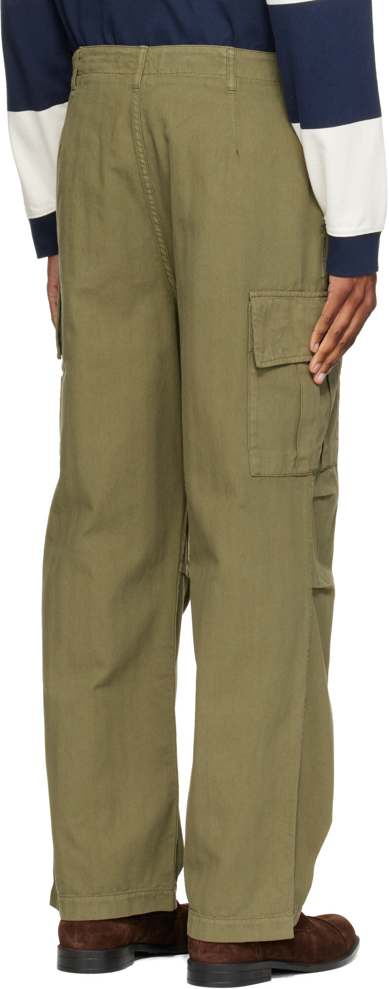 Palmes Green Herringbone Cargo Pants