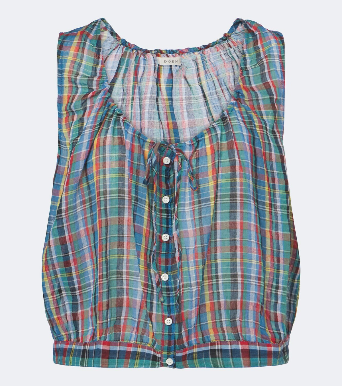 Dôen Theo plaid cotton crop top