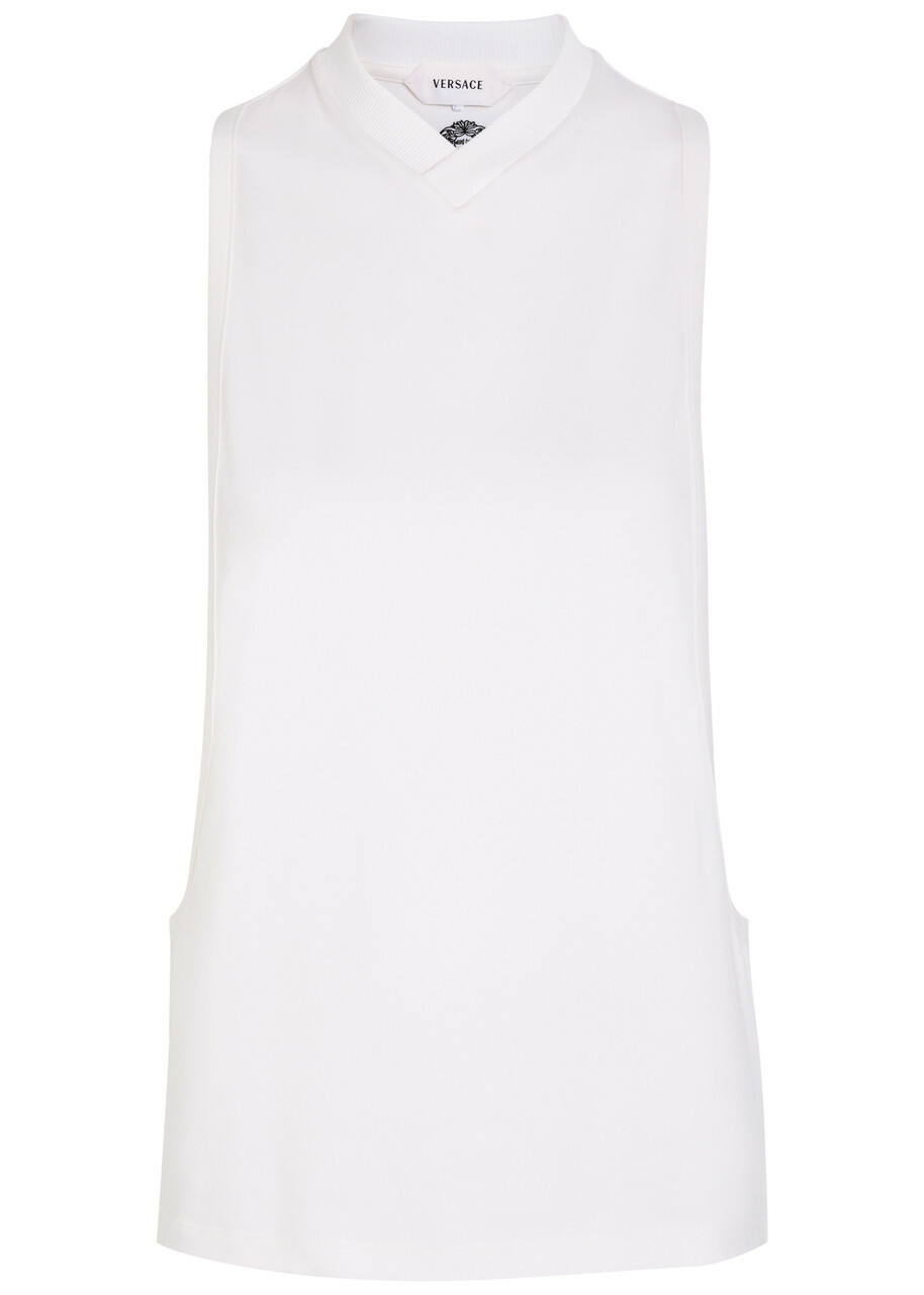 Versace Open Side Stretch-cotton Tank top White