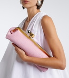 Jacquemus Salon croc-effect suede clutch