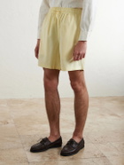 Saman Amel - Straight-Leg Silk Shorts - Yellow